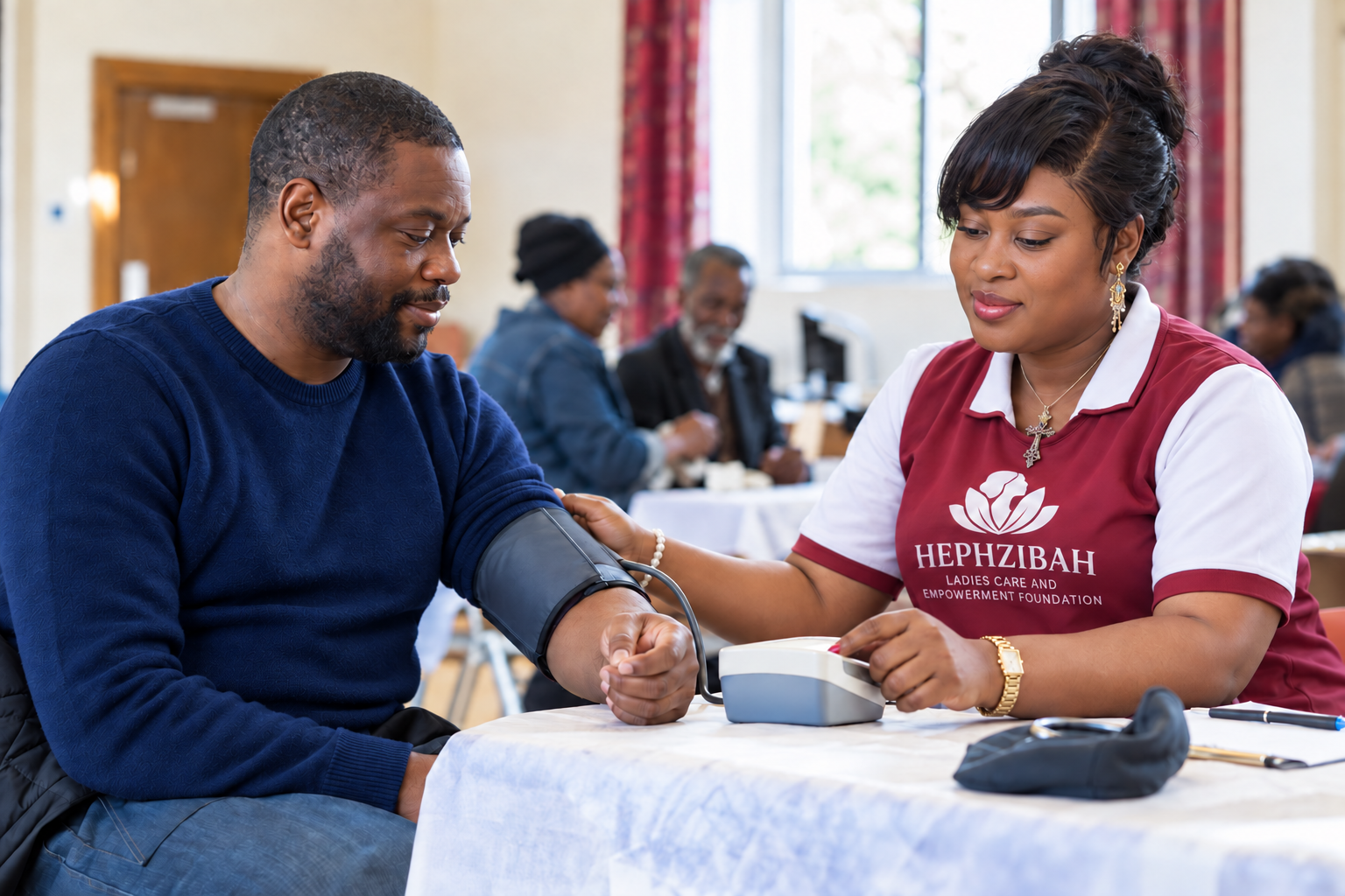 Illustration of a blood pressure check